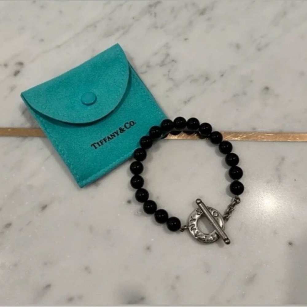 Tiffany & Co. Black Beaded Bracelet with Silver Clasp